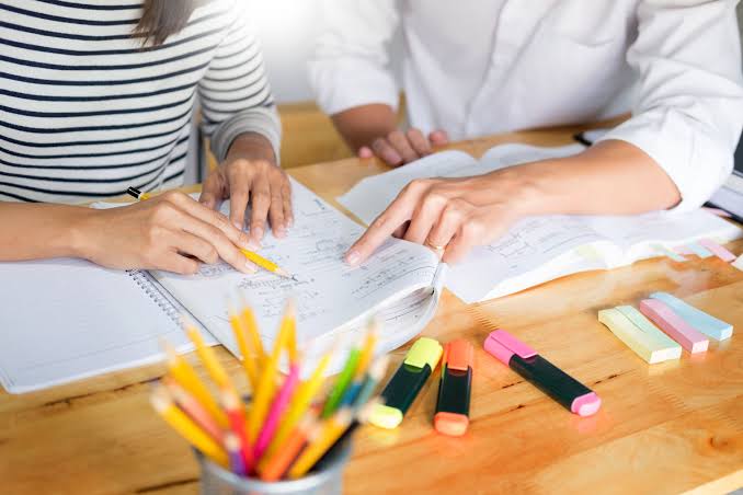 Students studying together